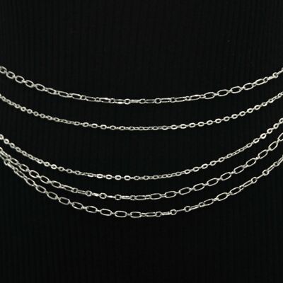Silver Multi layer belt chain