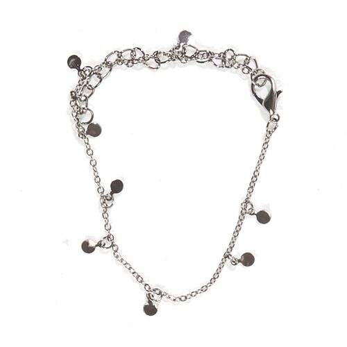 Grey Metal Delicate Circle Chain Anklet