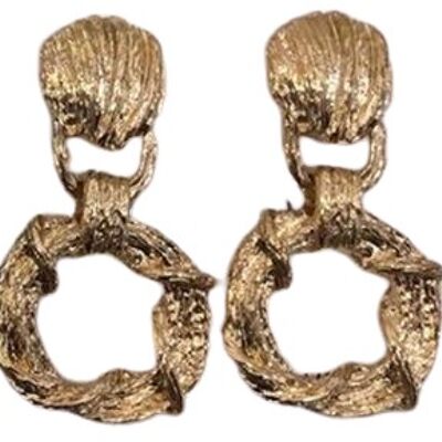 Gold Twisted Metal Earrings