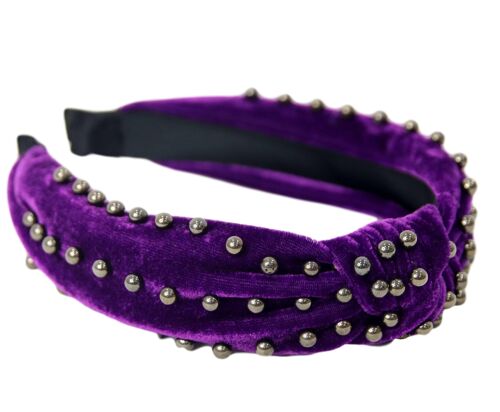 Purple Velvet Studded Headband