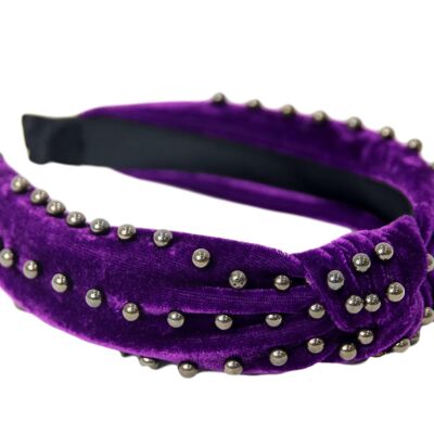 Purple Velvet Studded Headband