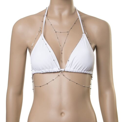 Silver Body Chain With Beaded Ball Detail