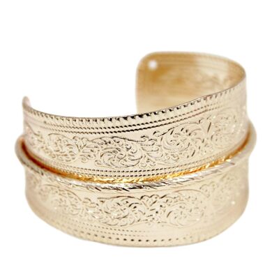 Gold Engraved Antique Cuff