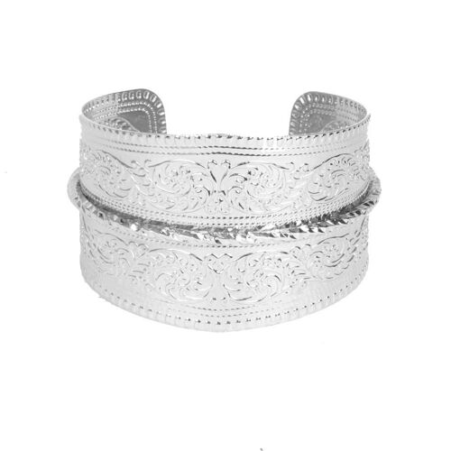 Silver Engraved Antique Cuff