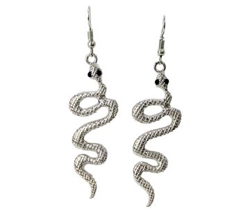 Pendants d'oreilles serpent en argent