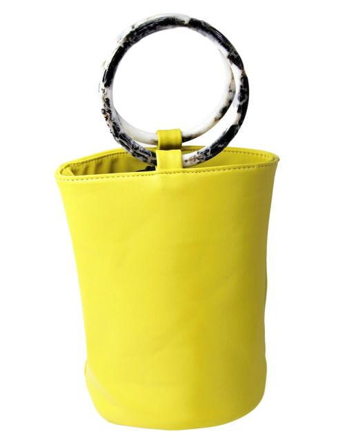 Mustard Pu Bag Resin Plastic Buckle