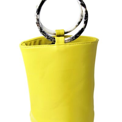 Mustard Pu Bag Resin Plastic Buckle