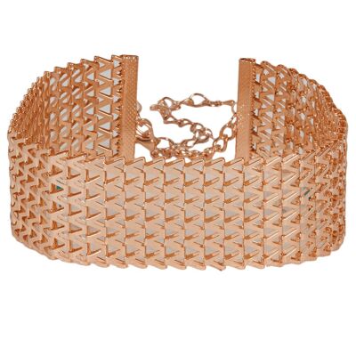 Roségold 3,5 cm breite Chevron-Kette aus Metallgliedern