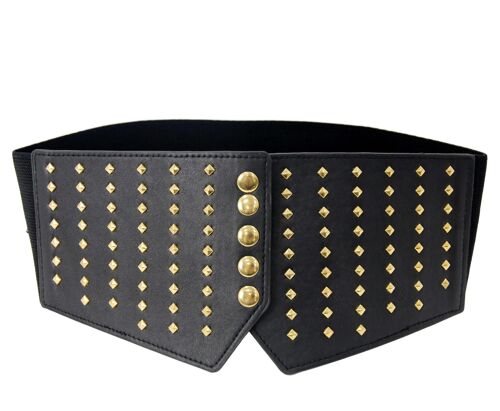 Gold Studded Black Corset Belt