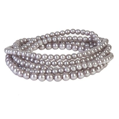 Halsband und Halskette mit grauen Perlenperlen