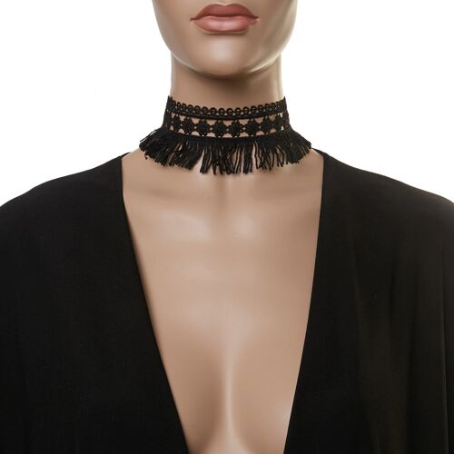 Tassel lace choker