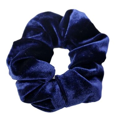 Scrunchie in velluto blu scuro