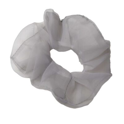 Grey Chiffon Scrunchie