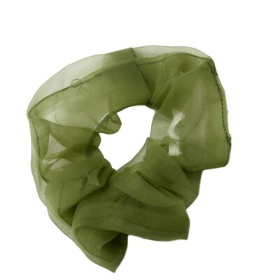 Khaki Chiffon Scrunchie