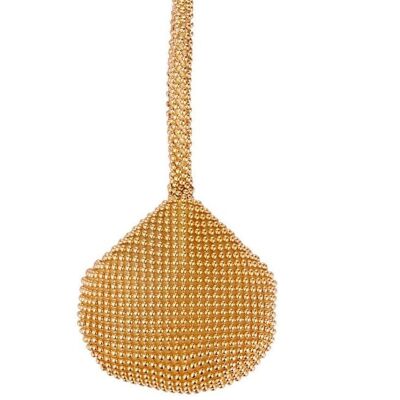 Light Gold Beaded Wrist Bag