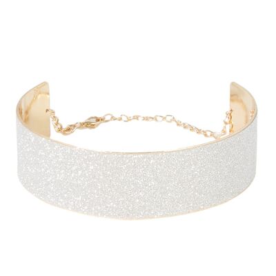 Solid Metal Glitter Choker