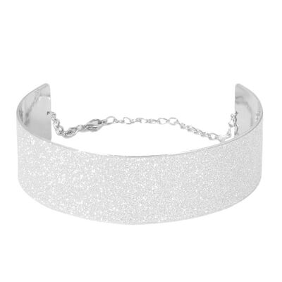 Structured Metal Glitter Choker