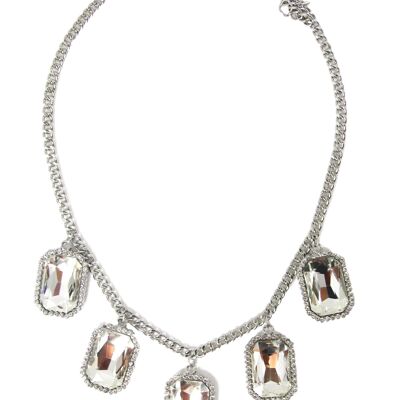 Clear Large Stone Diamante Necklace
