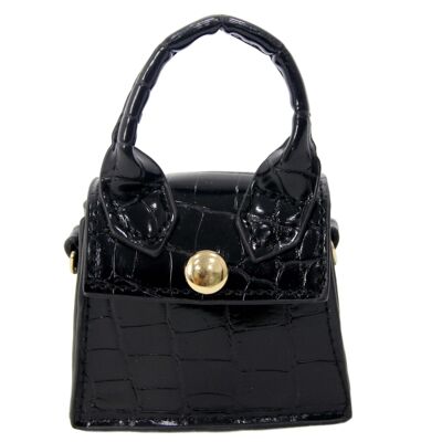 Black Croc Super Mini Bag