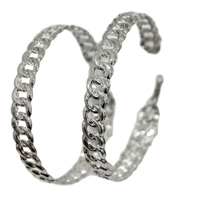 Silver Oversized Chain Hoops