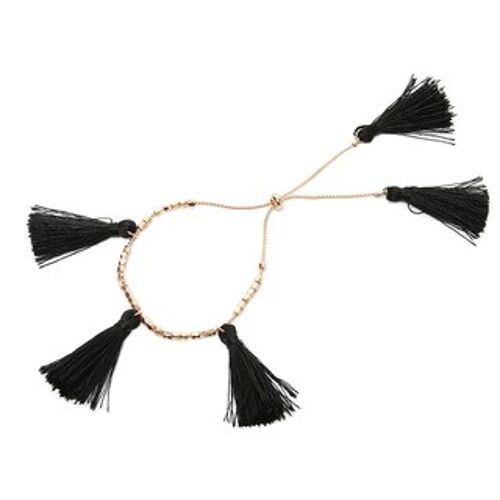 Black Tassel and bead bracelet