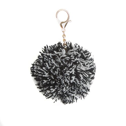 Black Knitted Pom Pom Key Ring