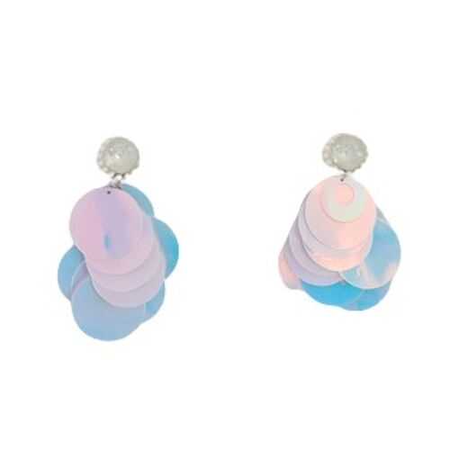 White Holographic Sequin Discs Earrings