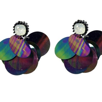 Black Sequin Discs Earrings