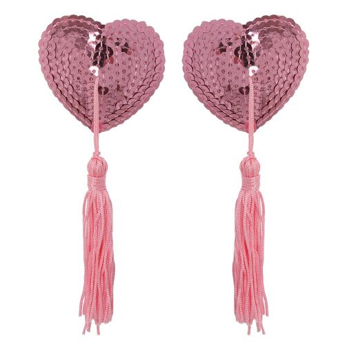 Pink Sequin Heart Nipple Tassel