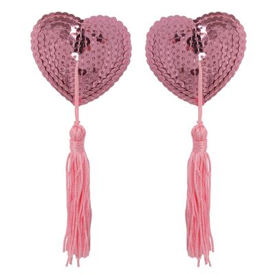 Pink Sequin Heart Nipple Tassel