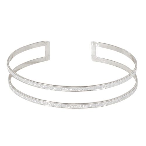Silver Double layered wrap around sparkly choker