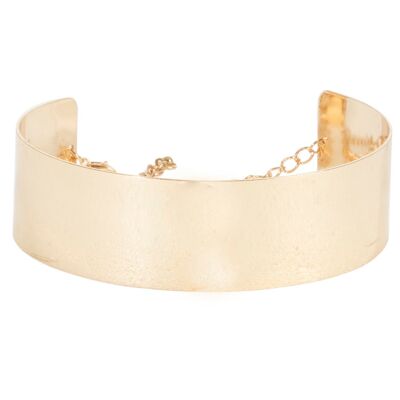 Gold 3.5cm Structured Metal Curved Choker