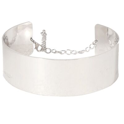 Silver 3.5cm Solid Metal Curved Choker