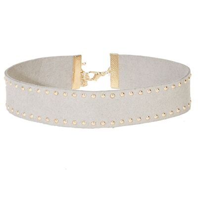 Nude Double Studded Suedette Choker