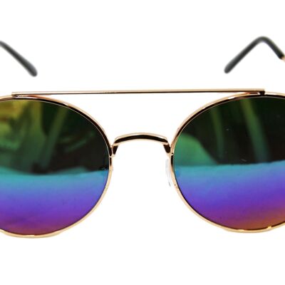 Rainbow Round Metal frame sunglasses