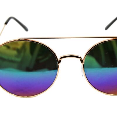 Rainbow Round Metal frame sunglasses