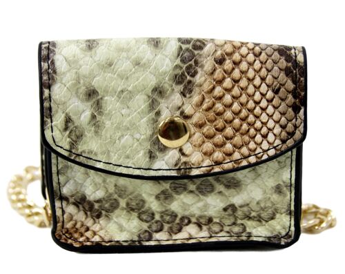 Natural Snake Mini Bag With Chain