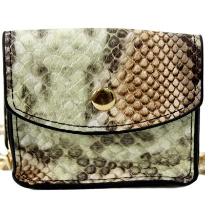 Natural Snake Mini Bag With Chain