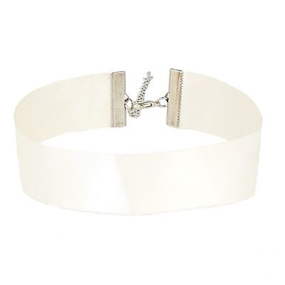 Cream Satin Ribbon Choker