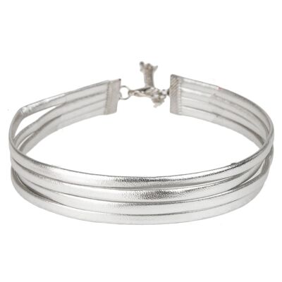 Silver PU 4 Layered Choker