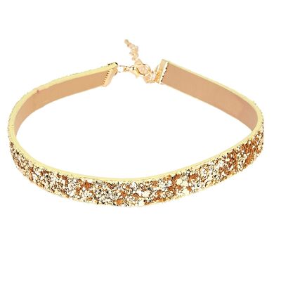 Gold 1cm PU Sparkly Choker