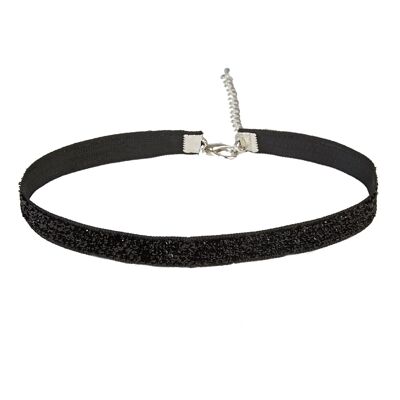 Girocollo in tinsel nero da 1 cm