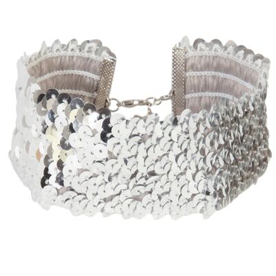 Silber Pailletten Choker 4cm