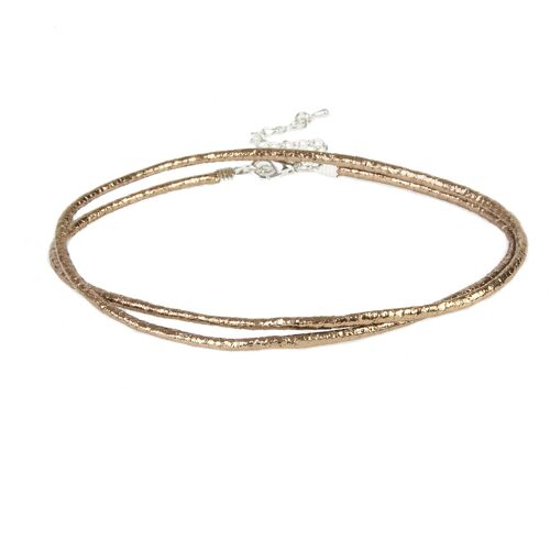 Gold Double Layer Metallic Rope Choker