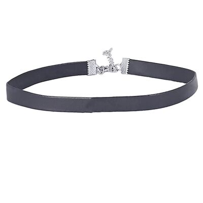 Black 1.5 cm PU Faux Leather Choker