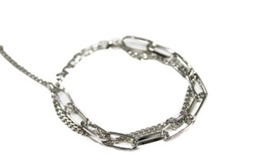 Silver Double Chain Anklet