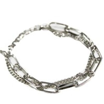 Bracelet de Cheville Double Chaîne en Argent