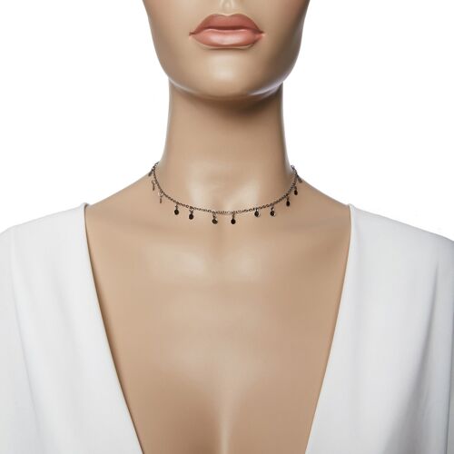 Pewter Delicate Circle Chain Choker