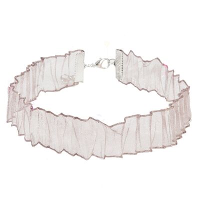 Nude Folded Chiffon Choker