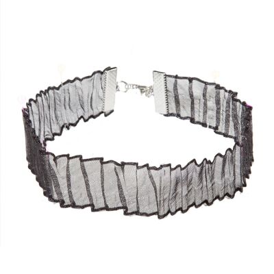 Halsband aus schwarzem Crinkle-Chiffon